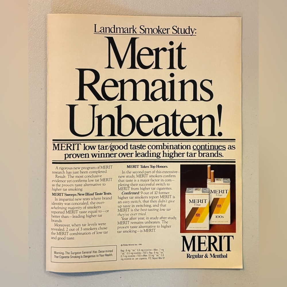 Merit 1982 Advertisement (Life Magazine)